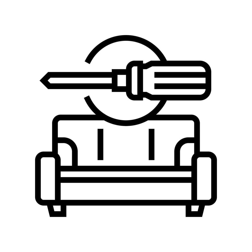 ilustración de vector de icono de línea de reparación de muebles