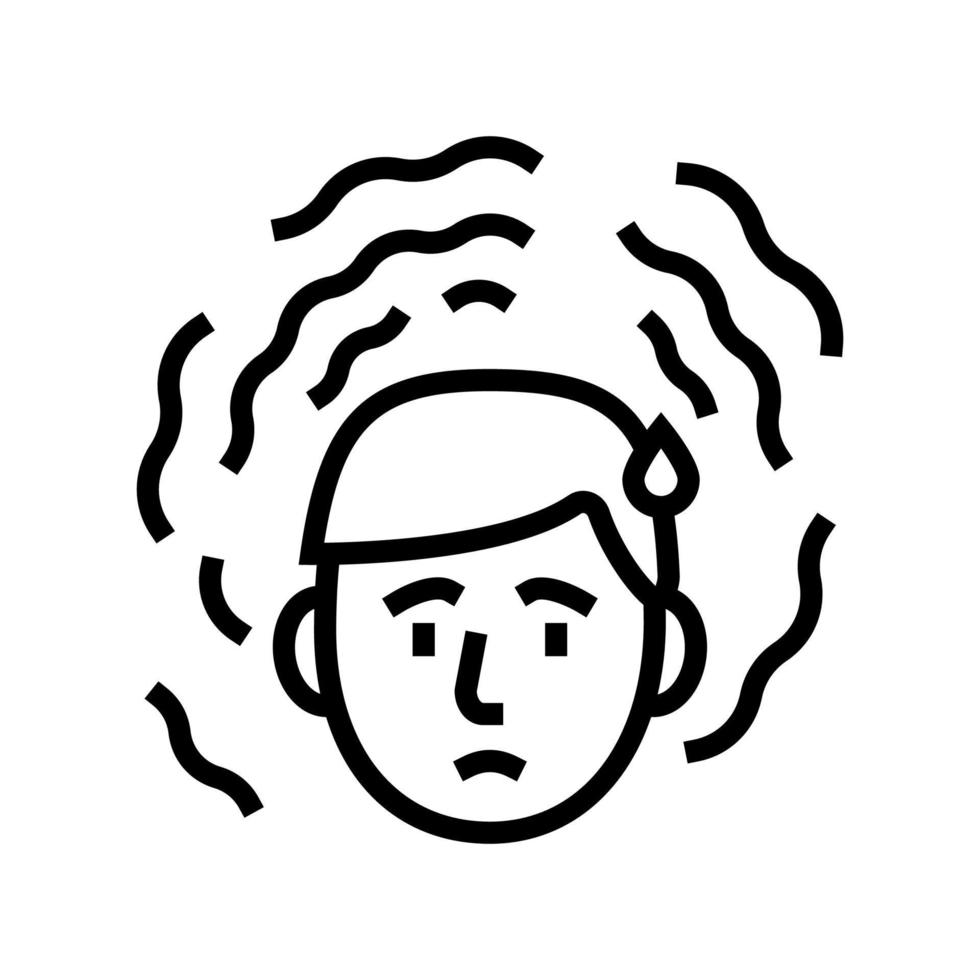 stress problem line icon vector illustration