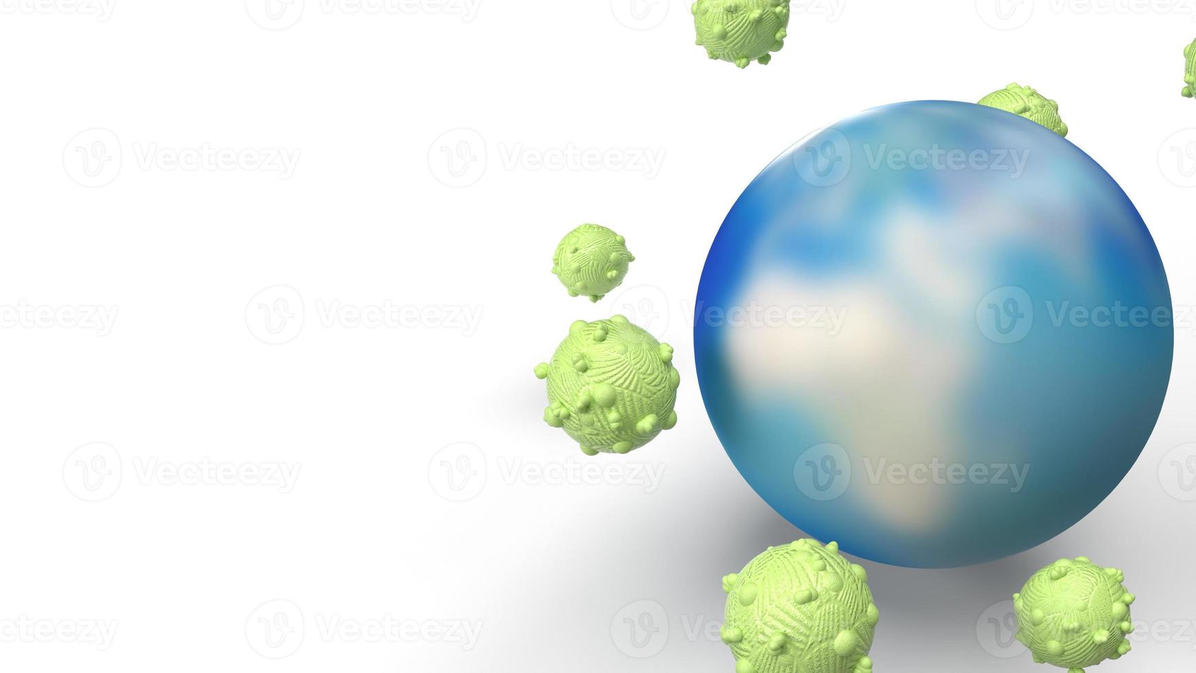 The world  virus 3d rendering for medicine content. photo
