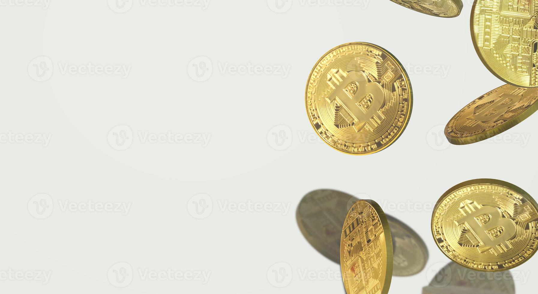 The cryptocurrency bitcoin 3d rendering for business content. photo