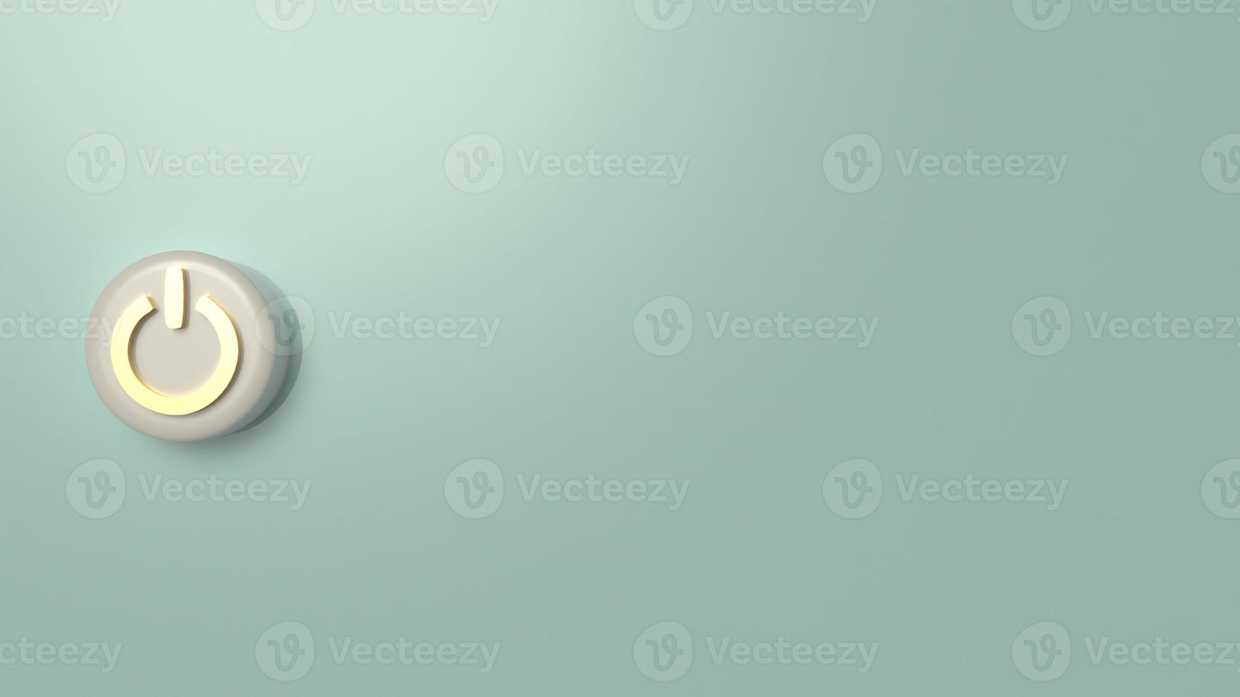 start button symbol 3d rendering for background. photo