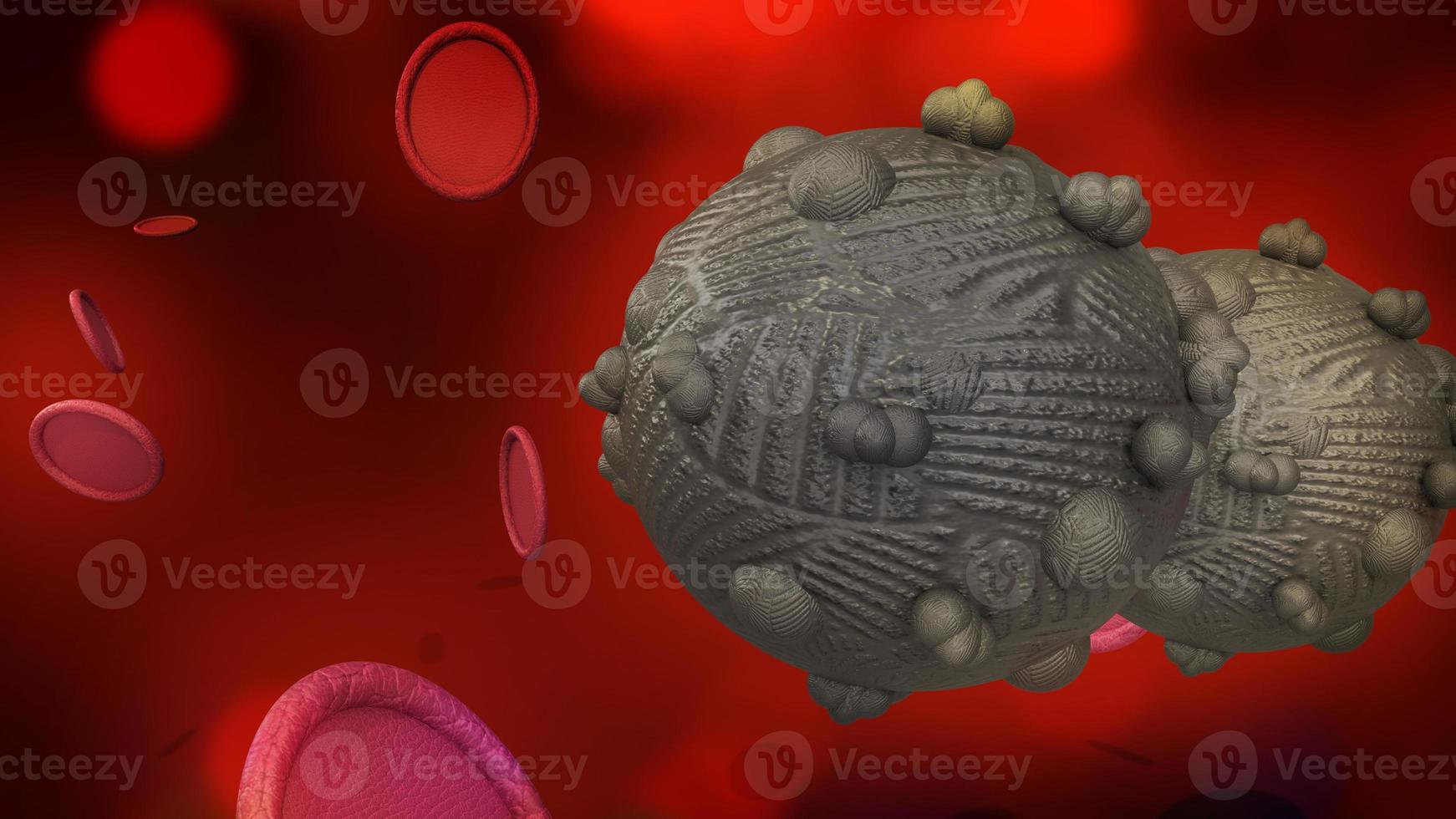 The virus in dark tone 3d rendering for  medicine  and  healthcare content. photo