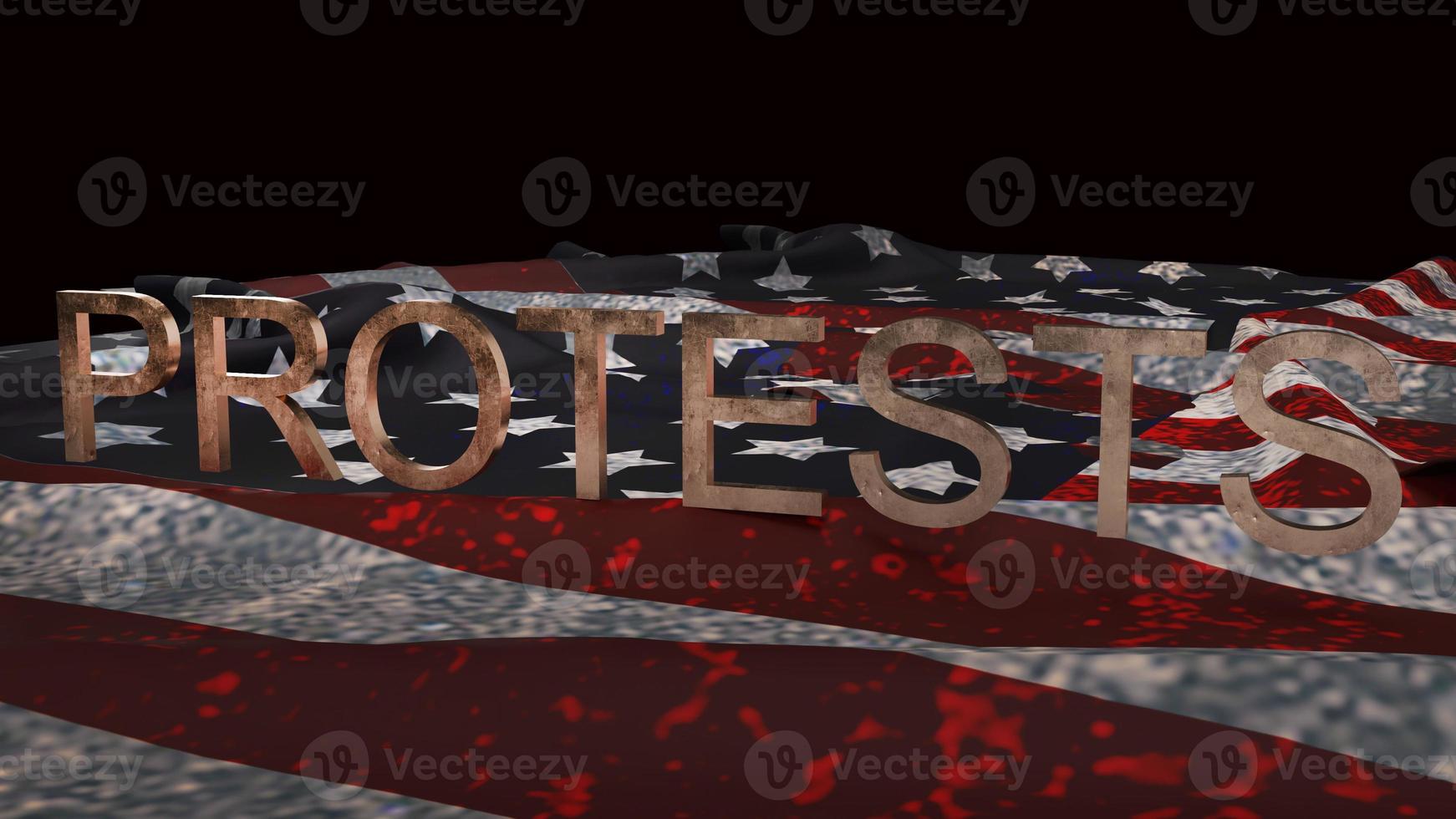 The Metal Protests  word  3d  rendering for  Protests  content. photo