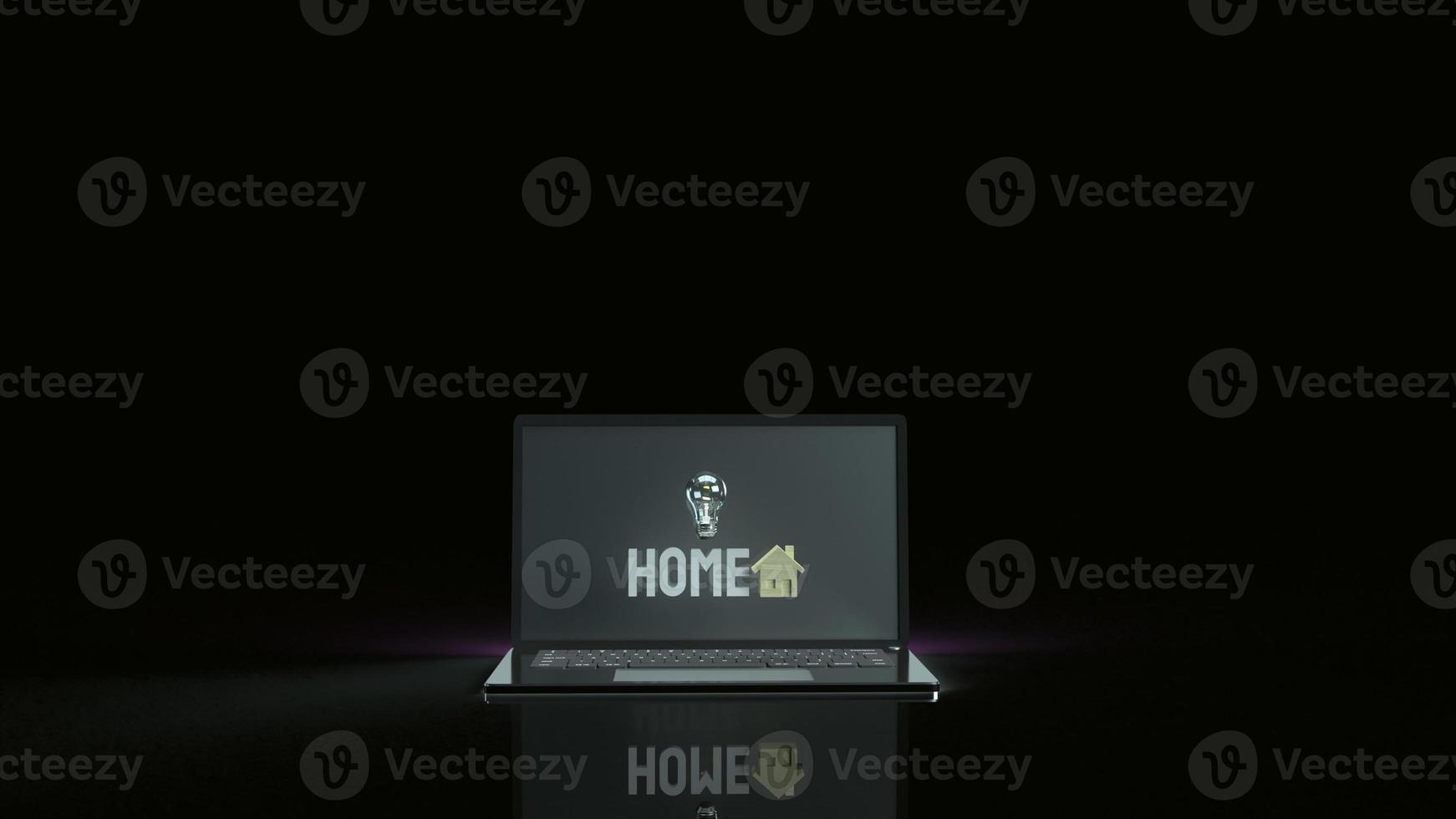 home wood toy and Light bulb  on notebook for property content 3d rendering. photo