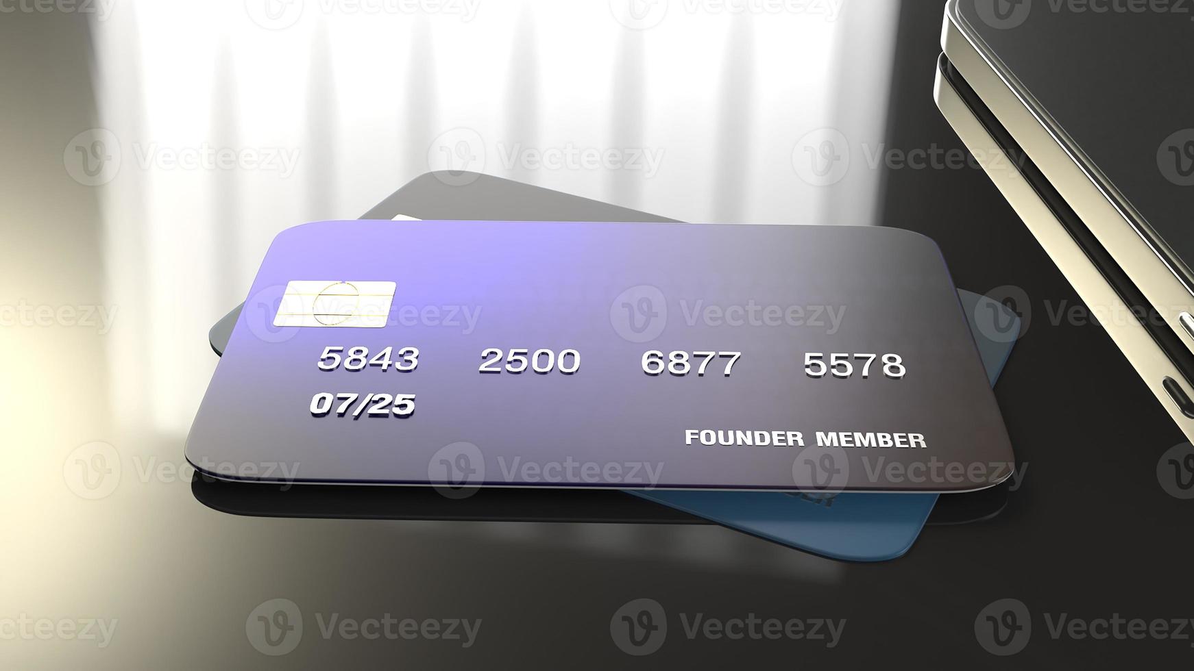 credit card 3d rendering for business concept. photo
