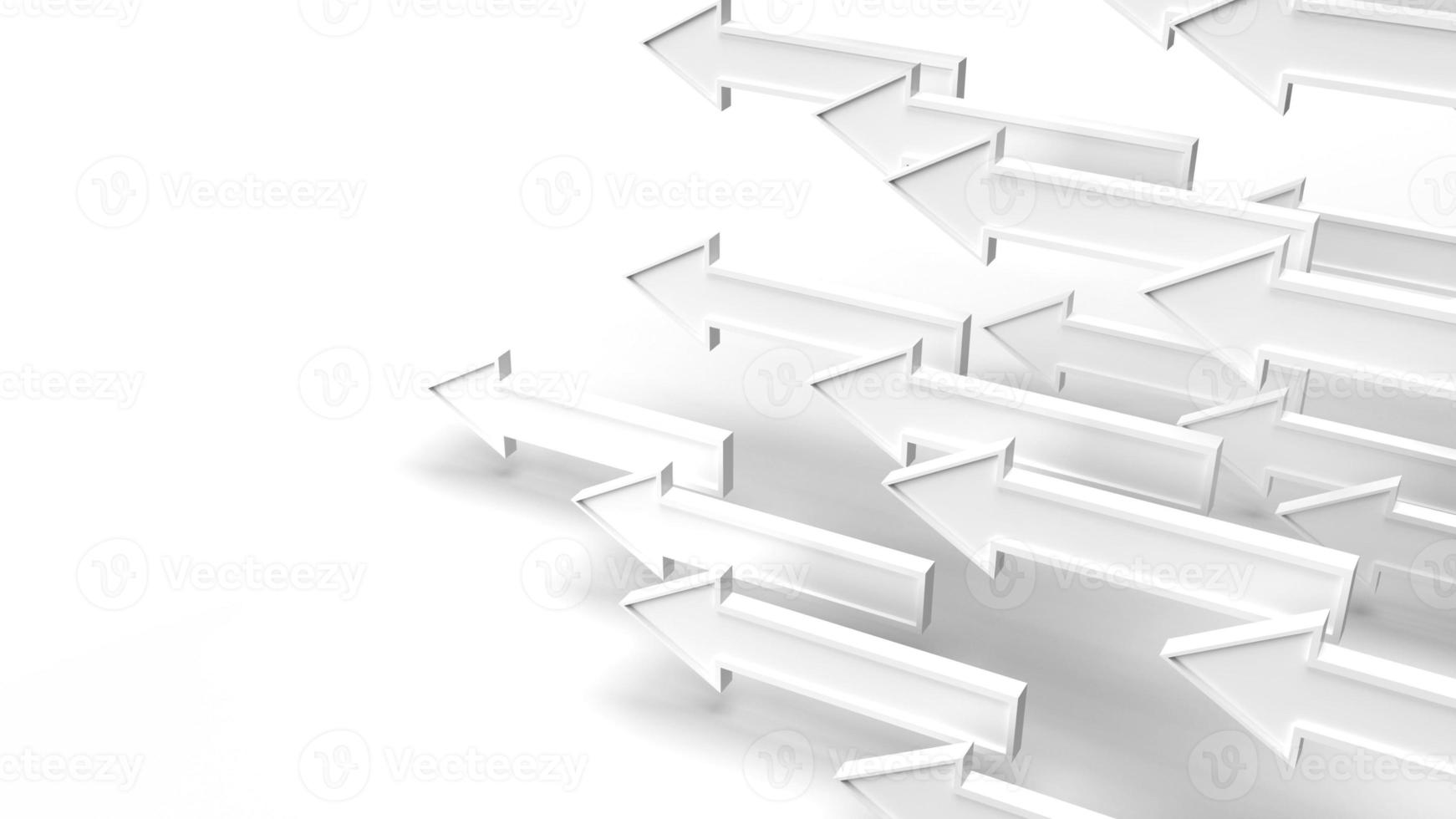 white Arrow 3d rendering for abstract  content. photo