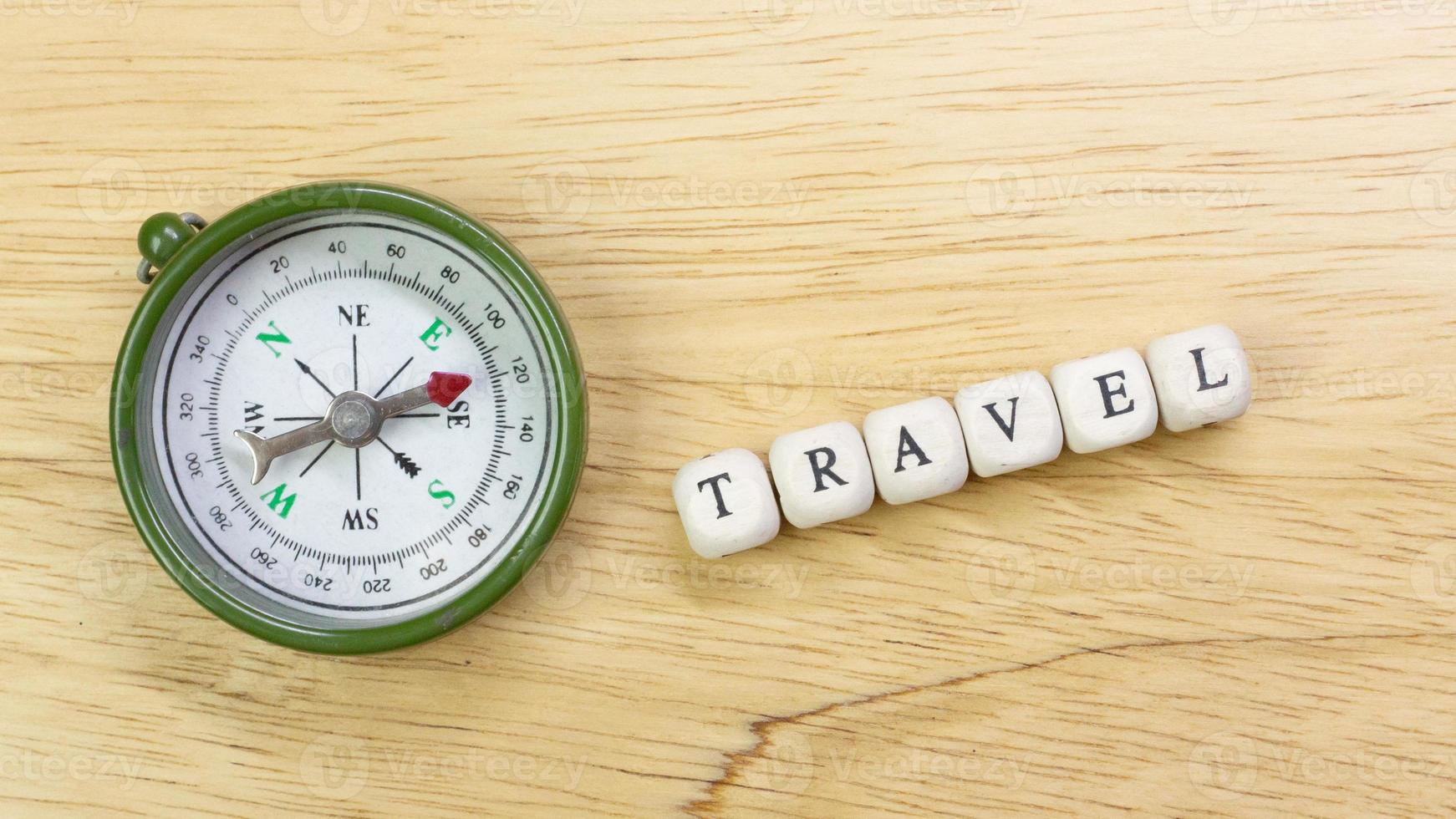 travel  wood cube close up image  for travel content. photo