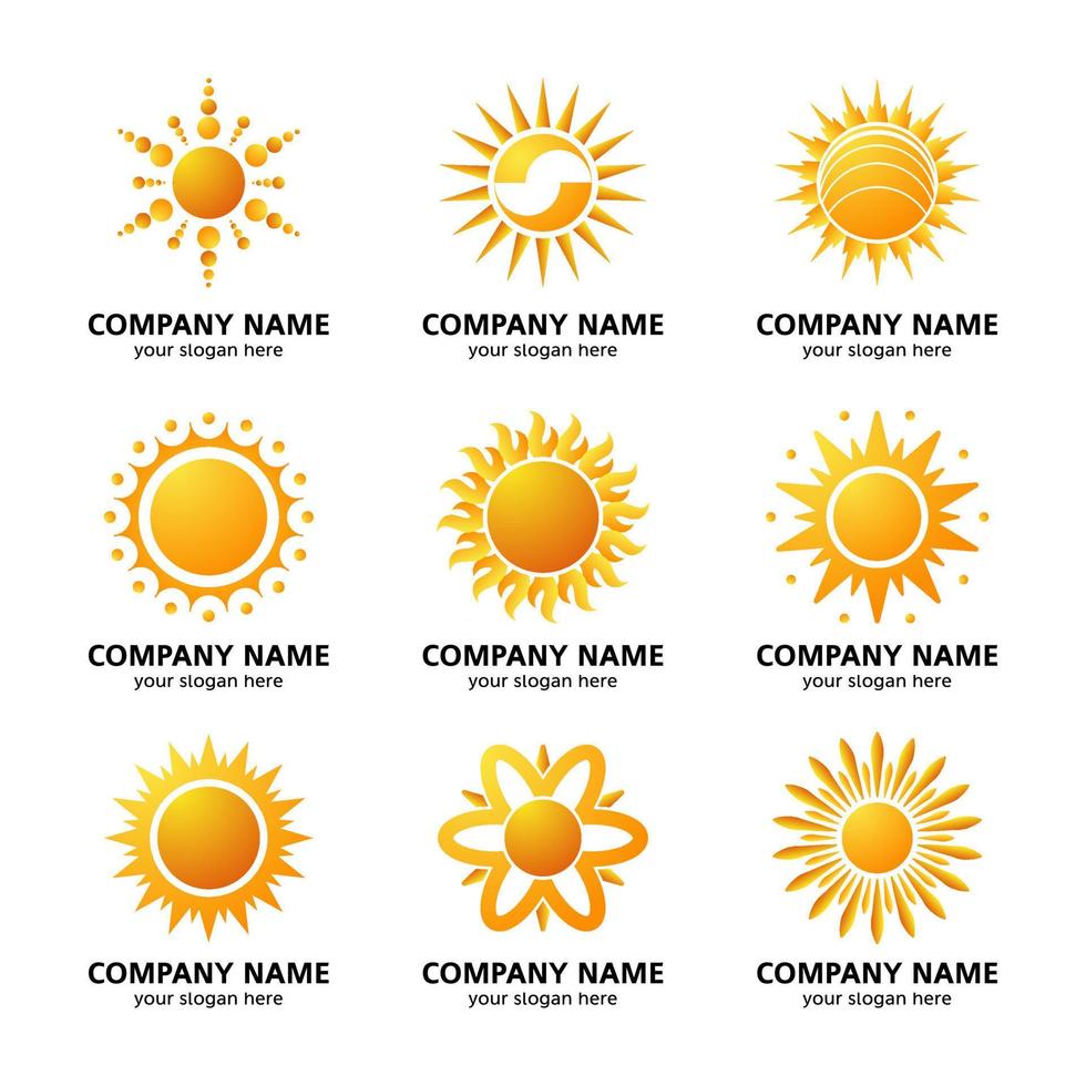 Set of Sun Logo vector