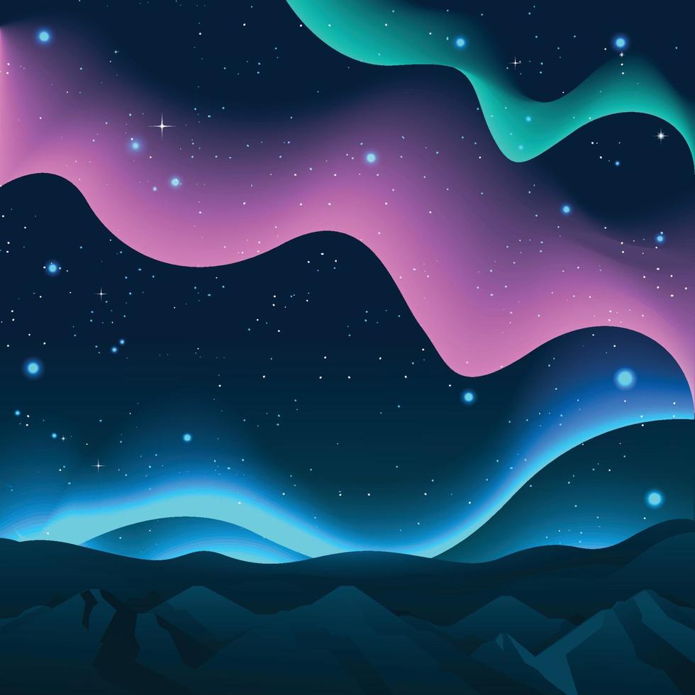 Beautiful Aurora Background Template vector