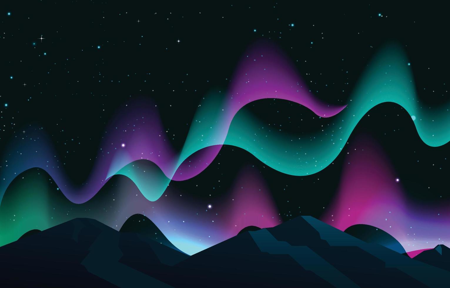 Northern Light Scenery Background vector