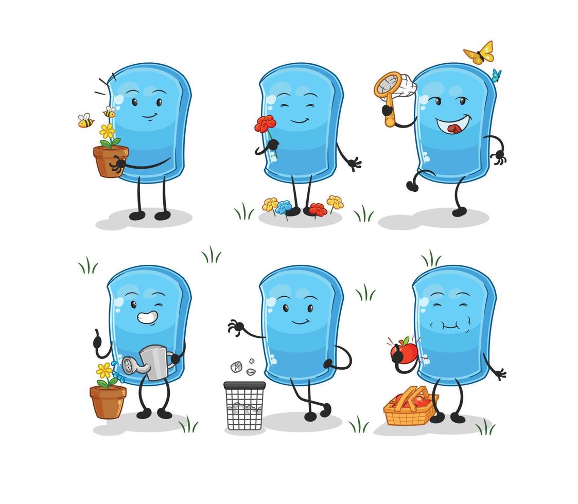 ski board character mascot vector