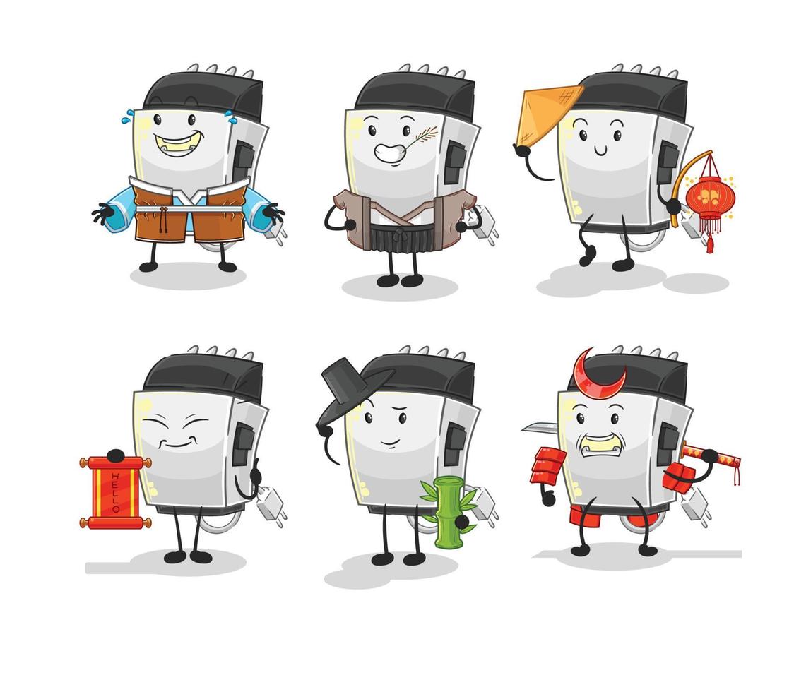 personaje de dibujos animados de cortadora de cabello vector