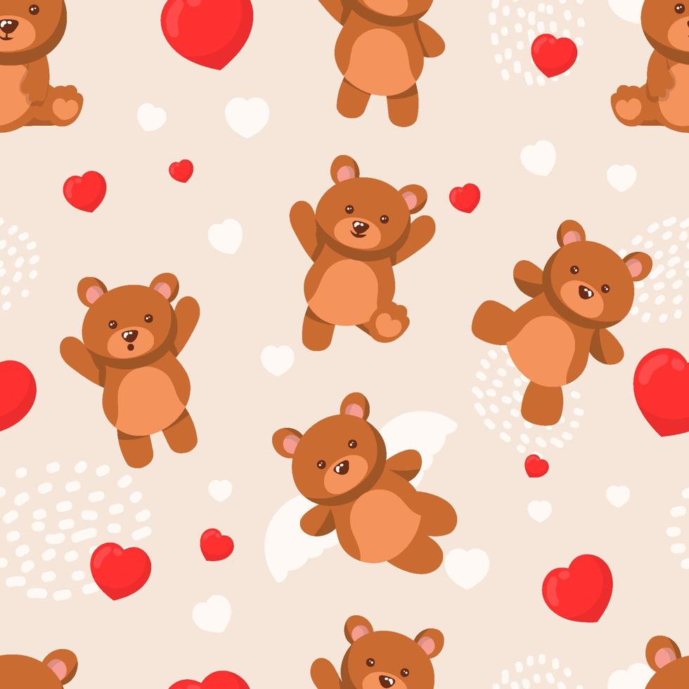 Seamless Teddy Bear Pattern vector