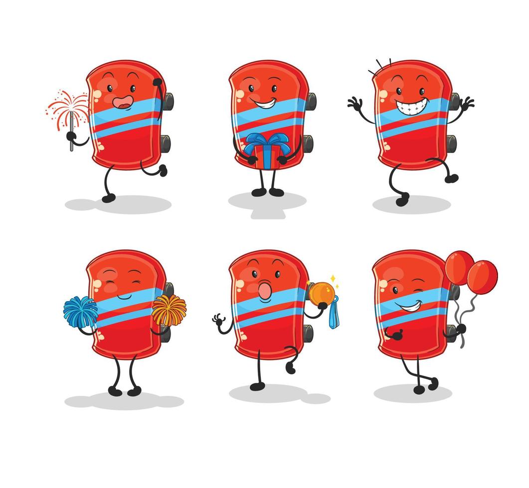 personaje de dibujos animados de patineta vector