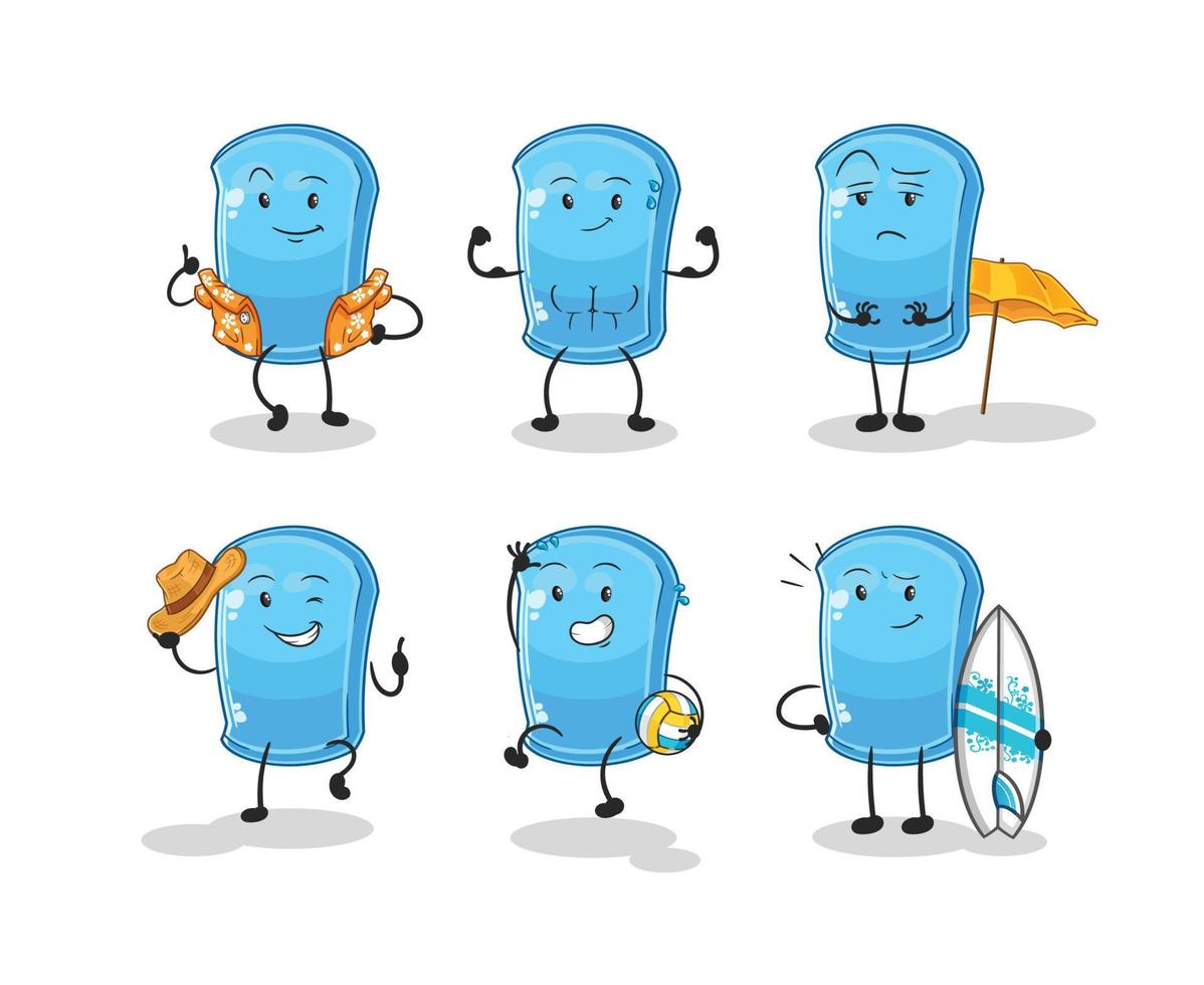 ski board character mascot vector
