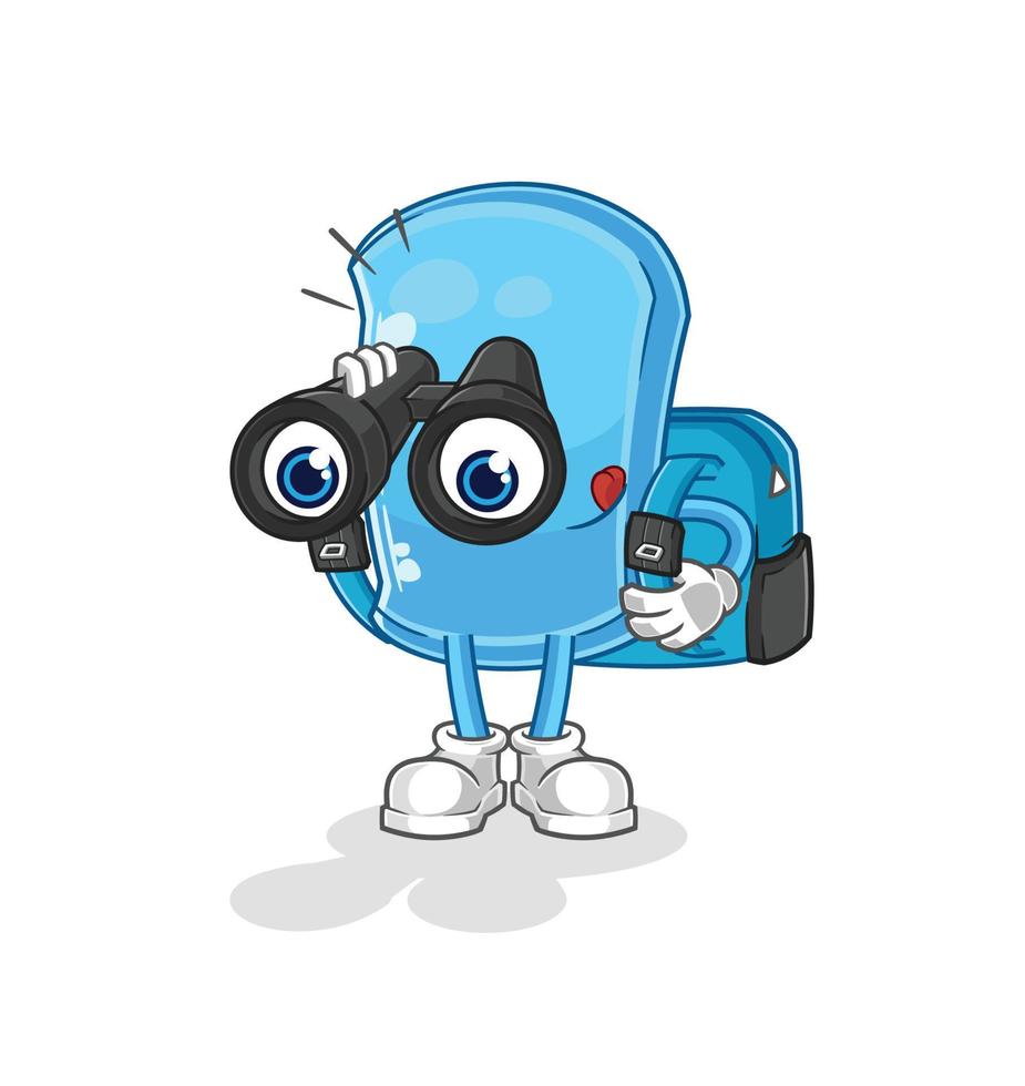 ski board cartoon character vector