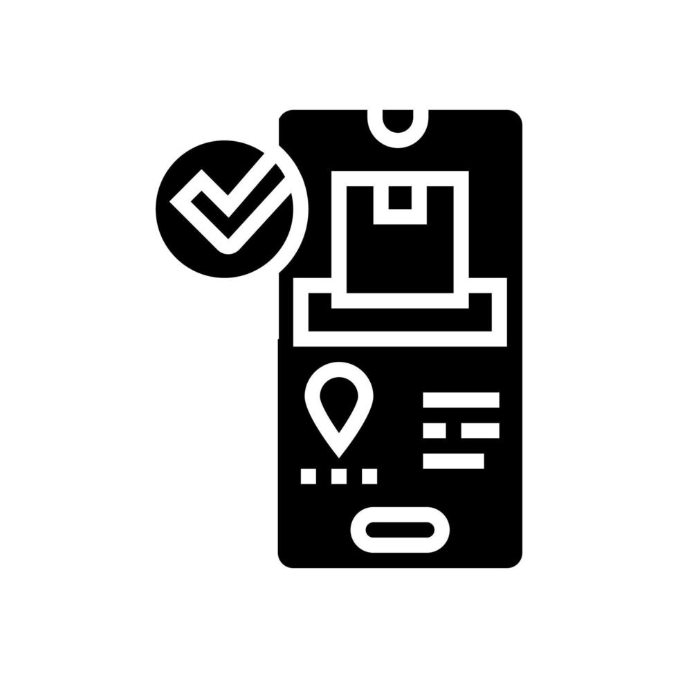 check status phone app glyph icon vector illustration