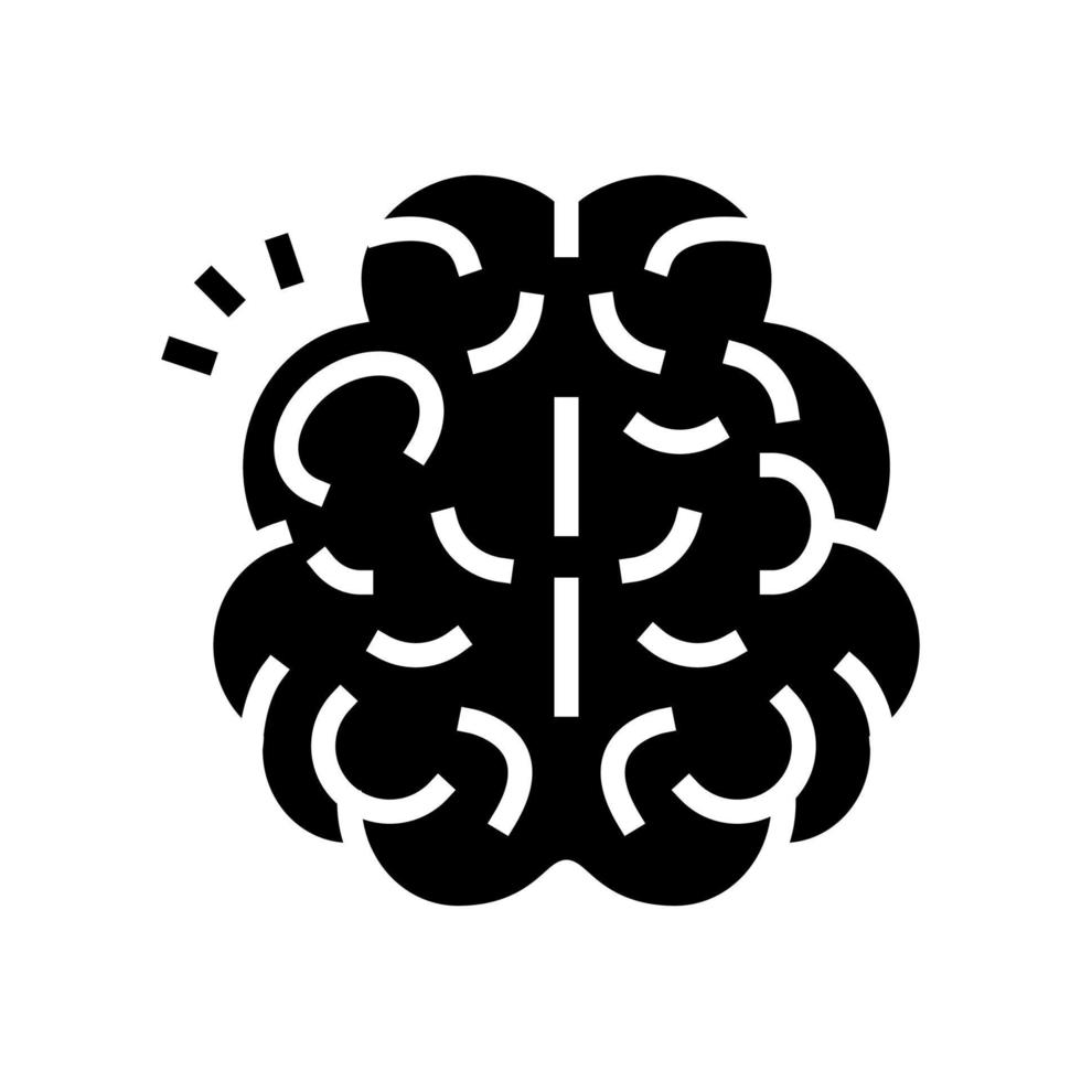 stroke brain disease glyph icon vector illustration