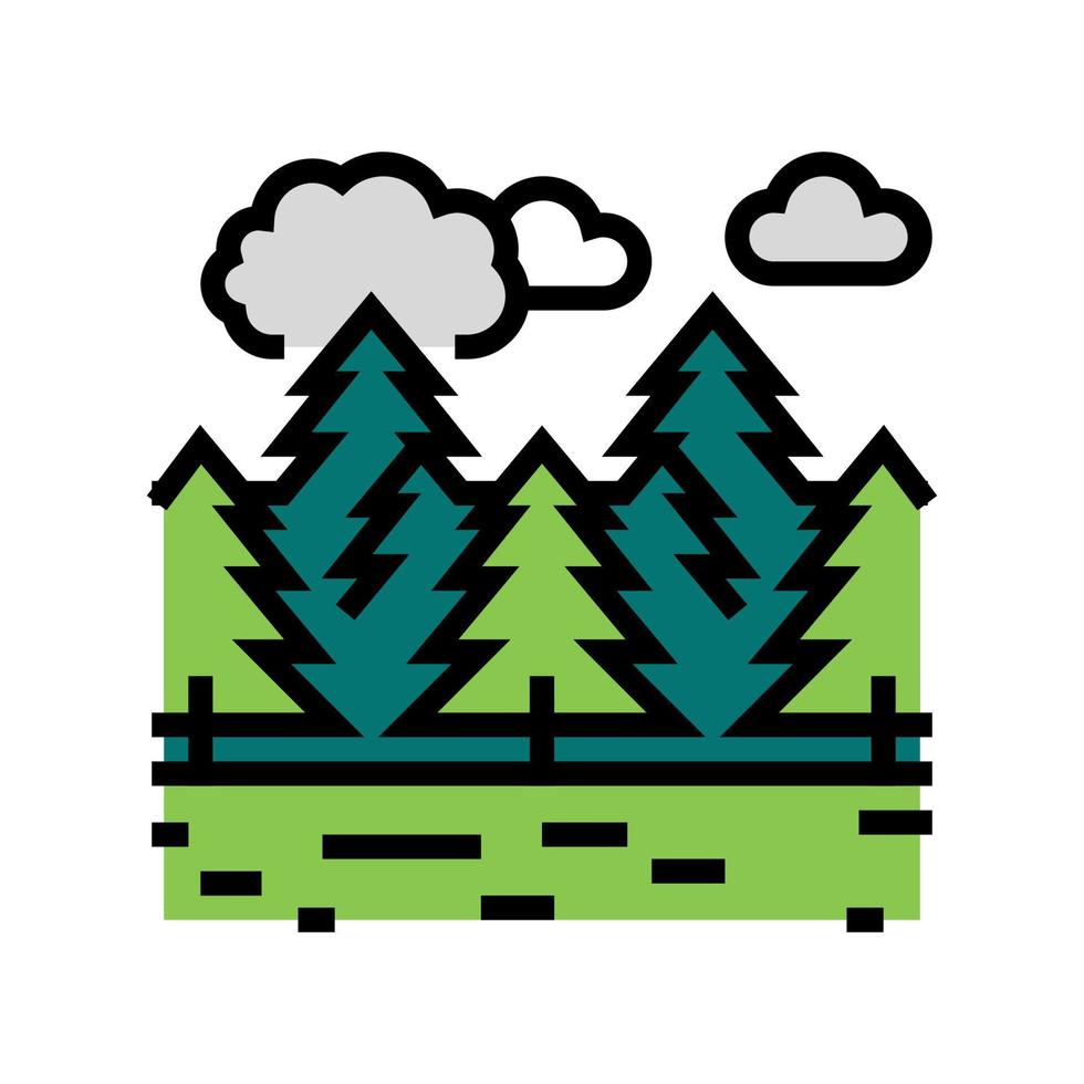 coniferous forests color icon vector illustration