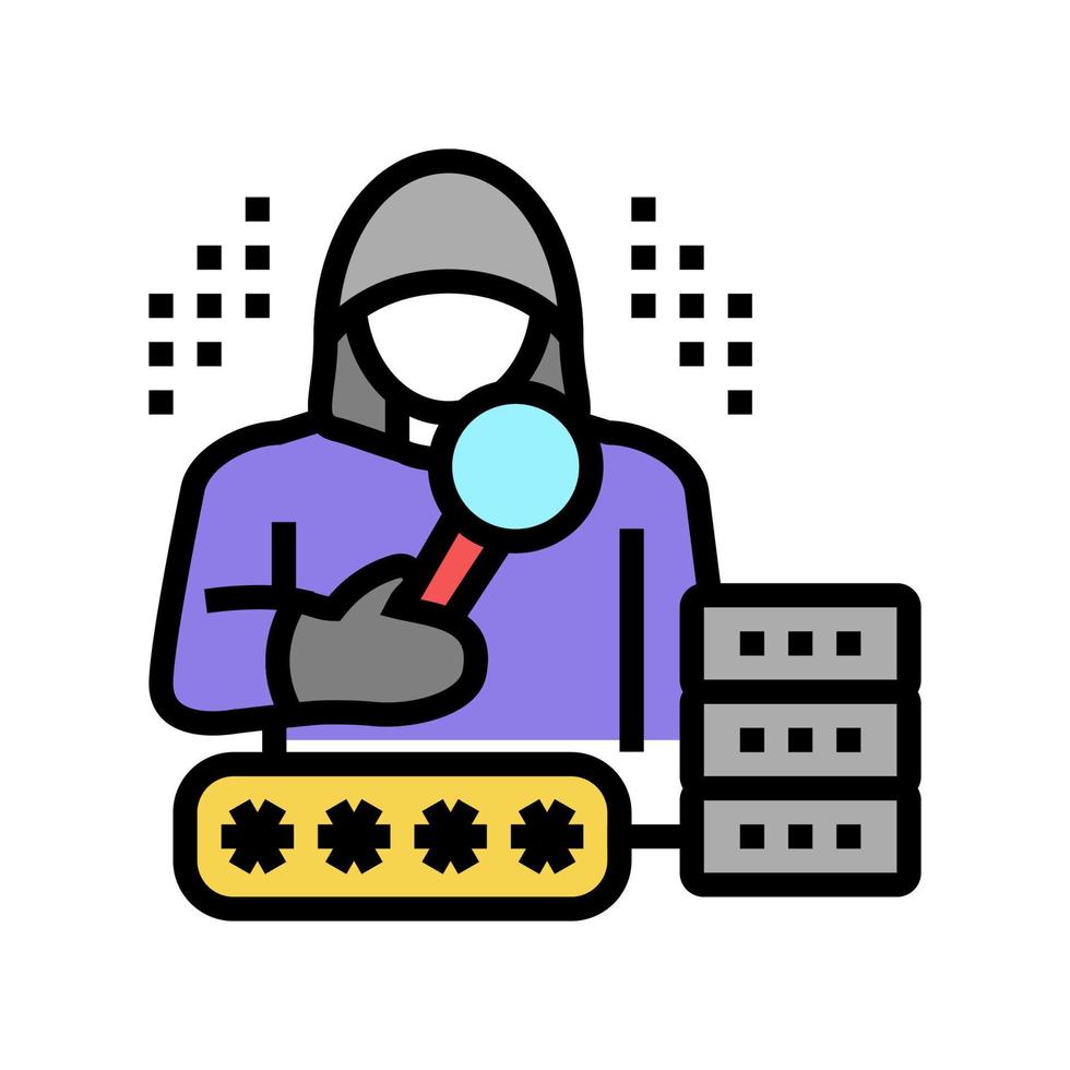 hacker digital thief color icon vector illustration