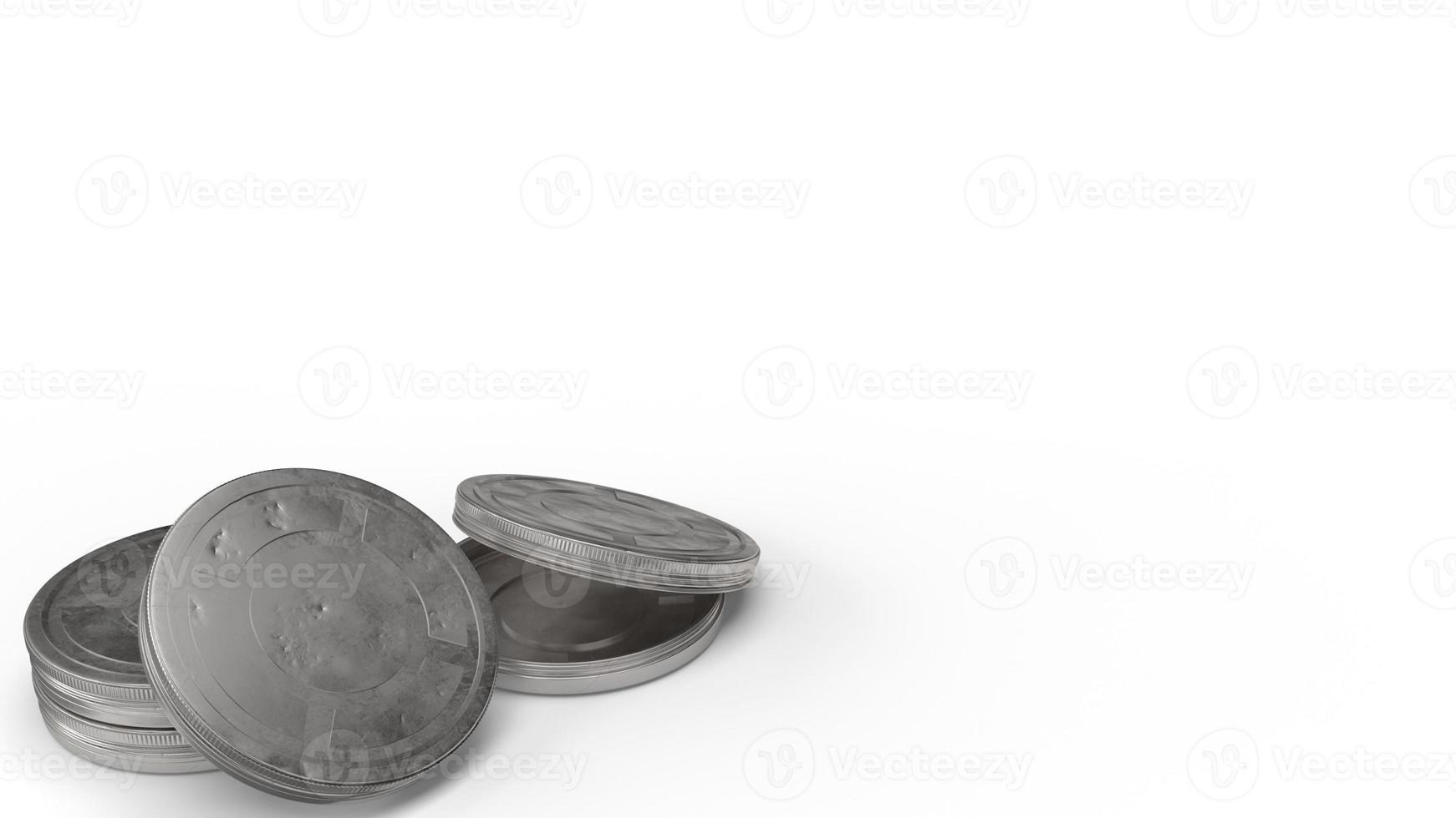 film reel cases  on white background 3d rendering for behind the scene content. photo