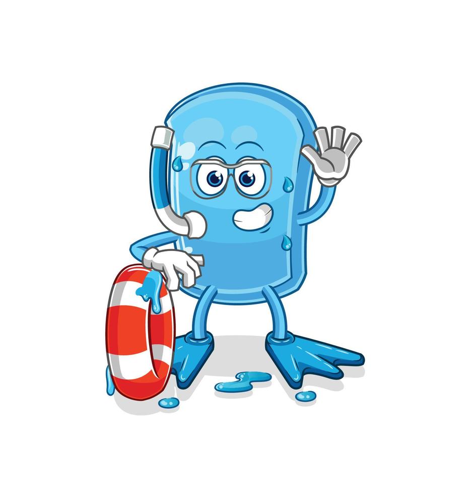 ski board character mascot vector