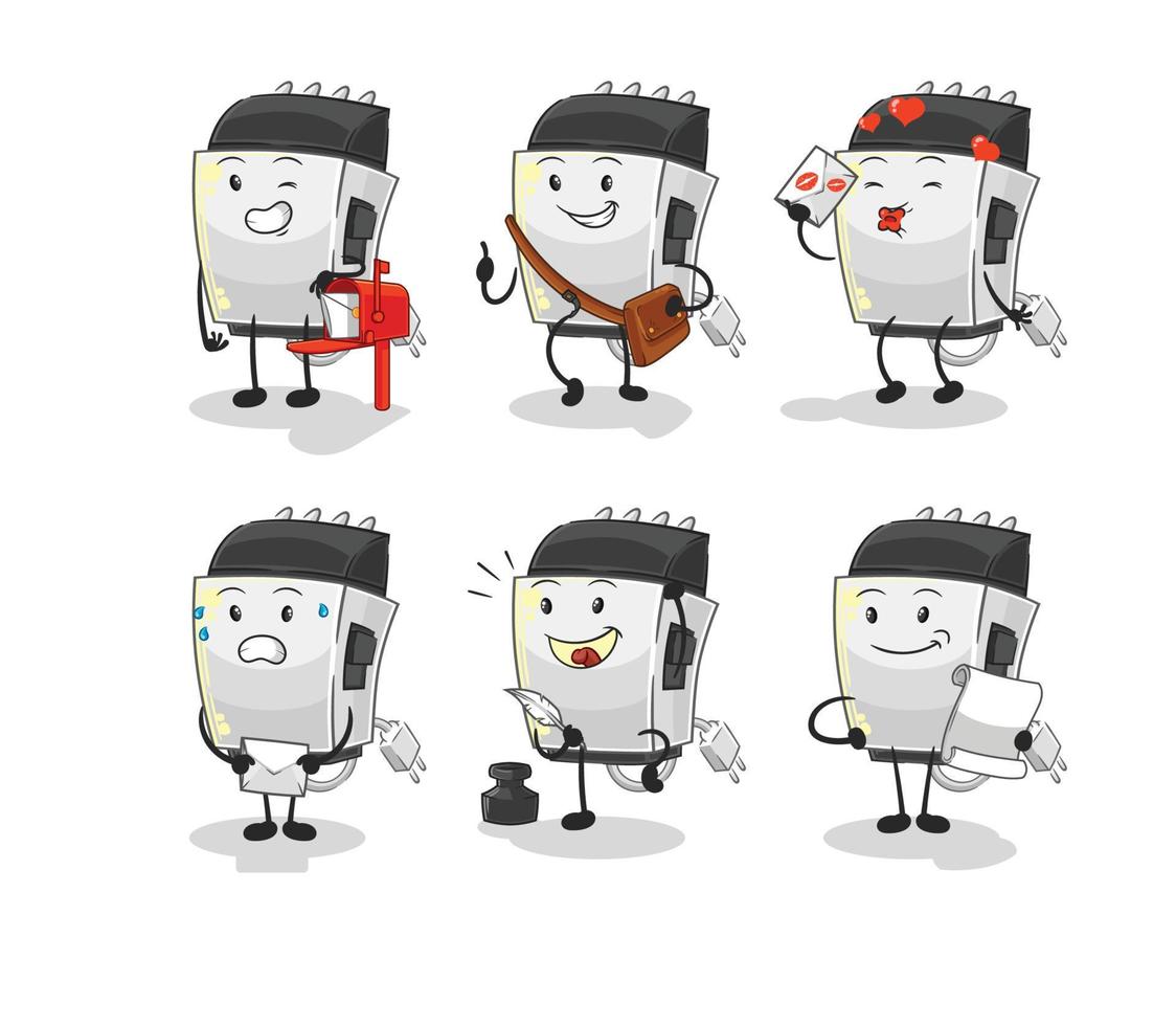 hair clipper mascot vector