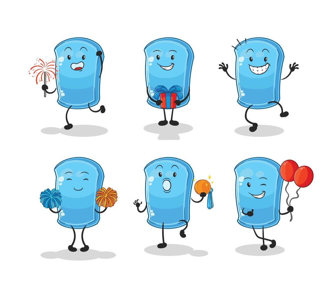 ski board cartoon character vector