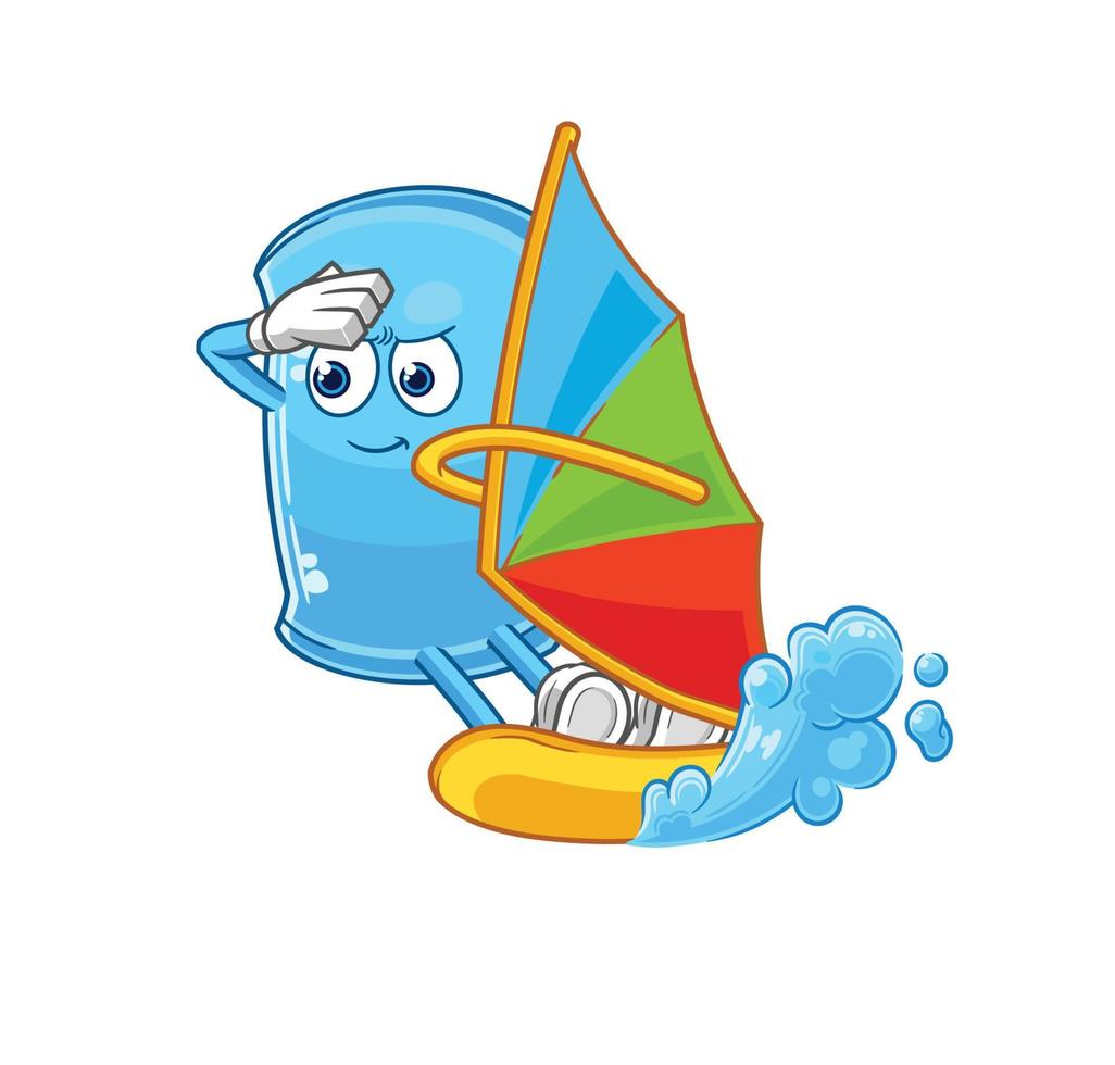 ski board character mascot vector