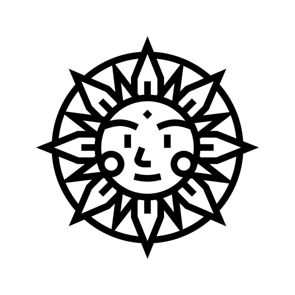 sun occult symbol line icon vector illustration
