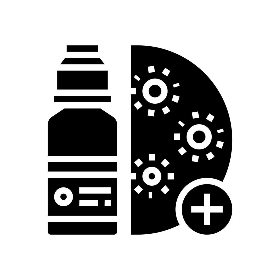 drogas infección tratamiento glifo icono vector ilustración