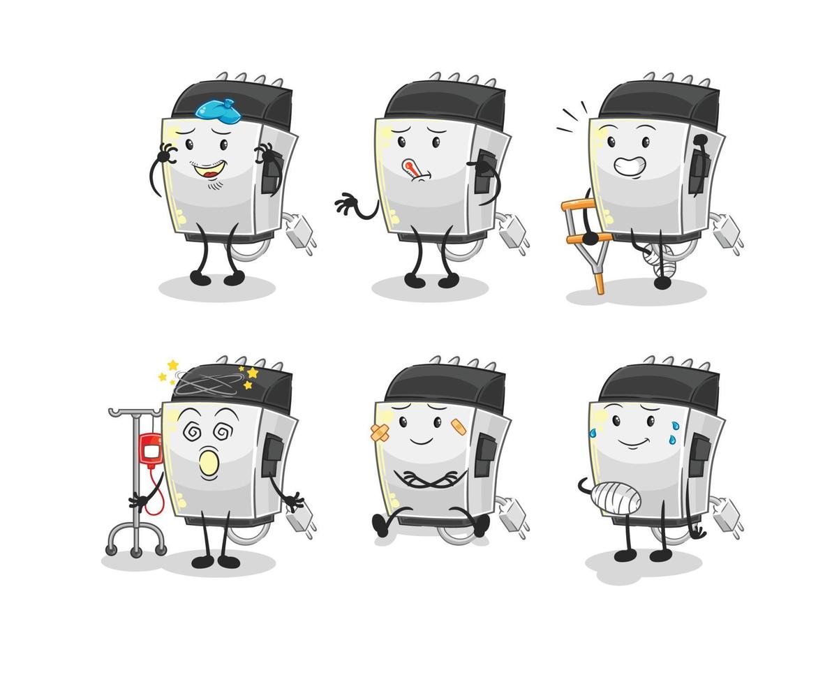 personaje de dibujos animados de cortadora de cabello vector