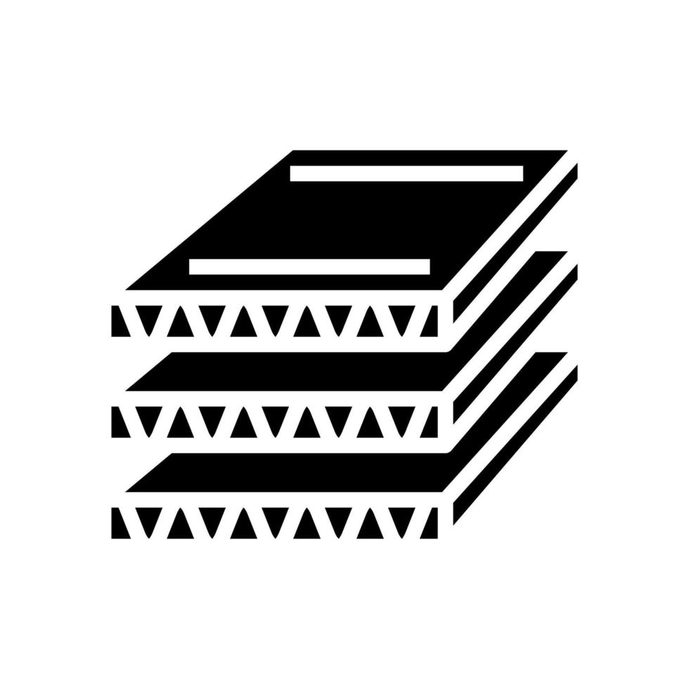 cardboard layers glyph icon vector illustration