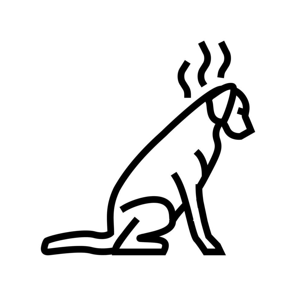 icono de línea de perro castigado ilustración vectorial vector