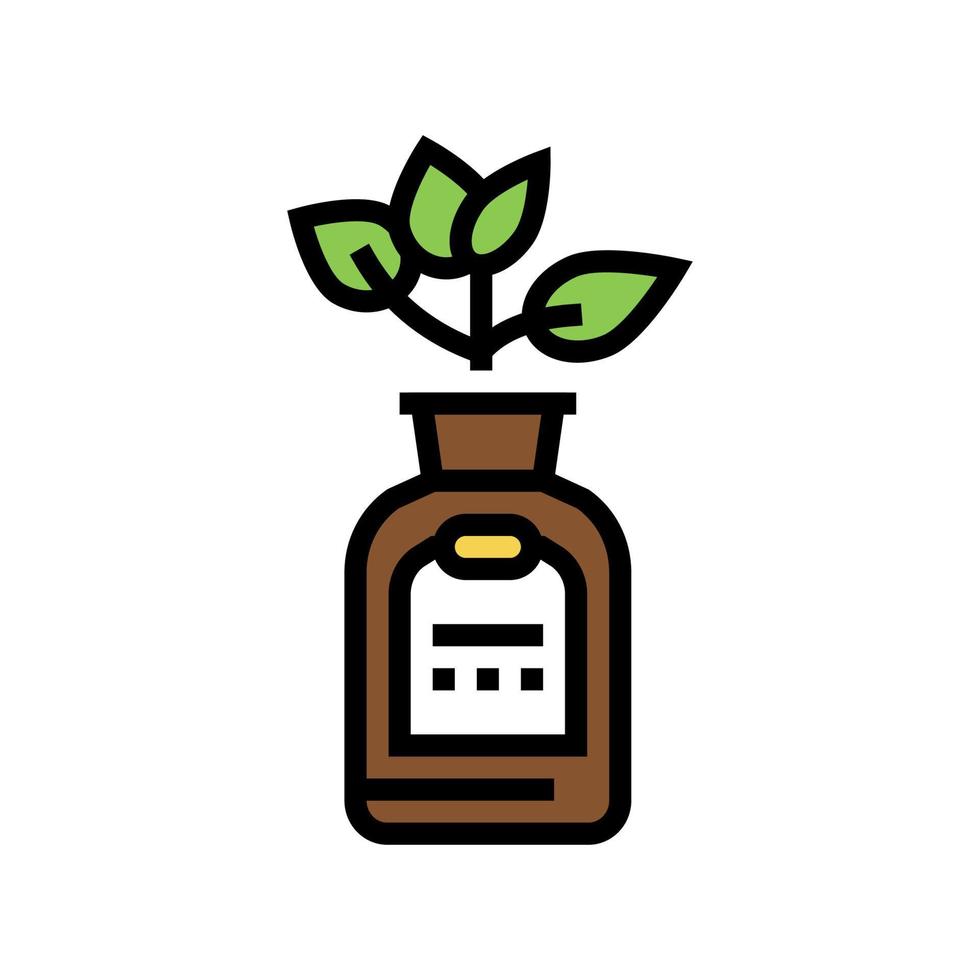 natural plant phytotherapy medicaments bottle color icon vector illustration