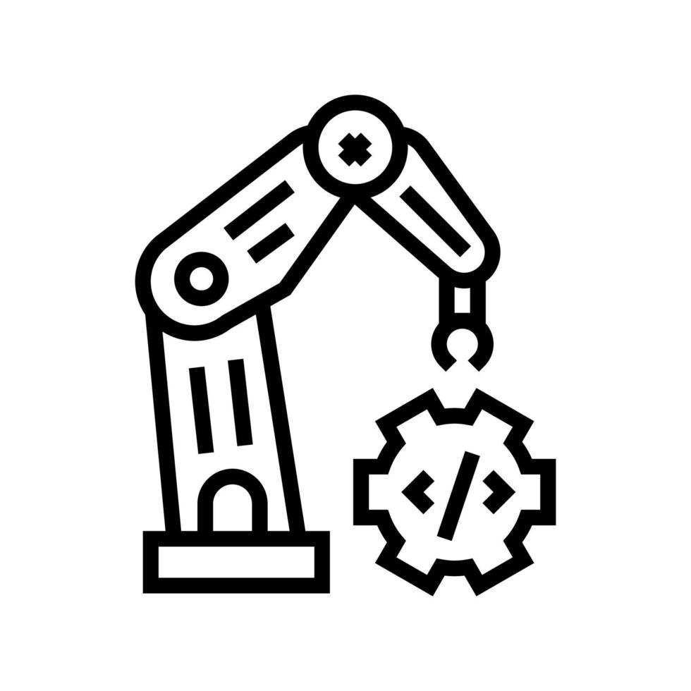 brazo robótico tecnología línea icono vector ilustración