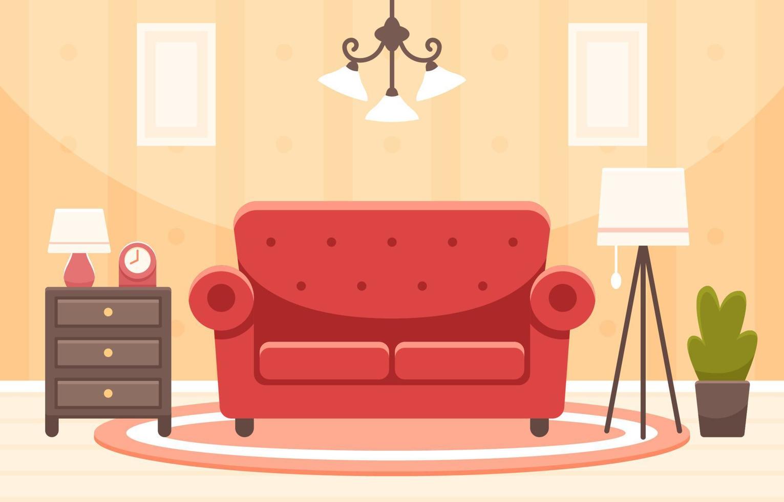 Retro Room Interior Background vector