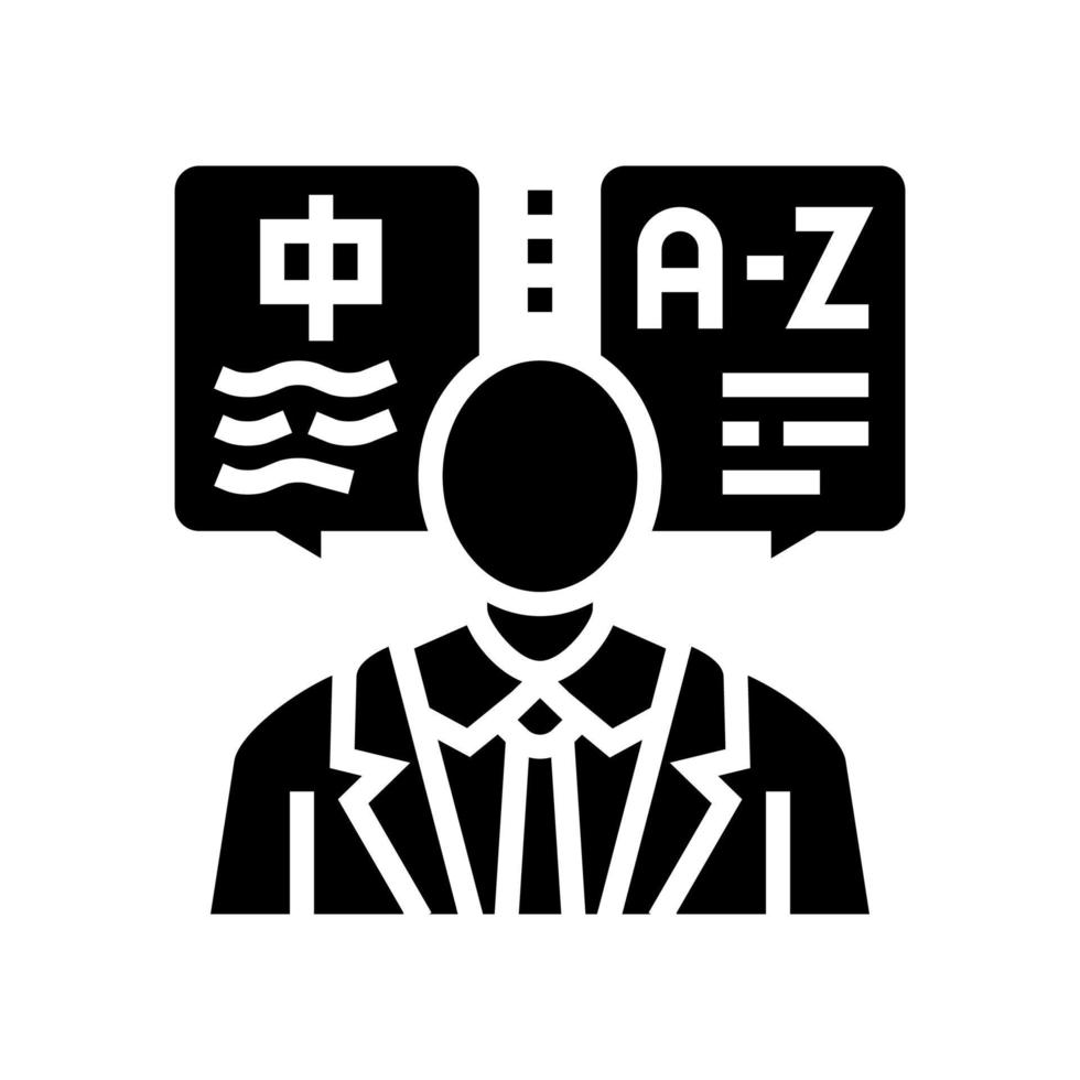 translator language business glyph icon vector illustration