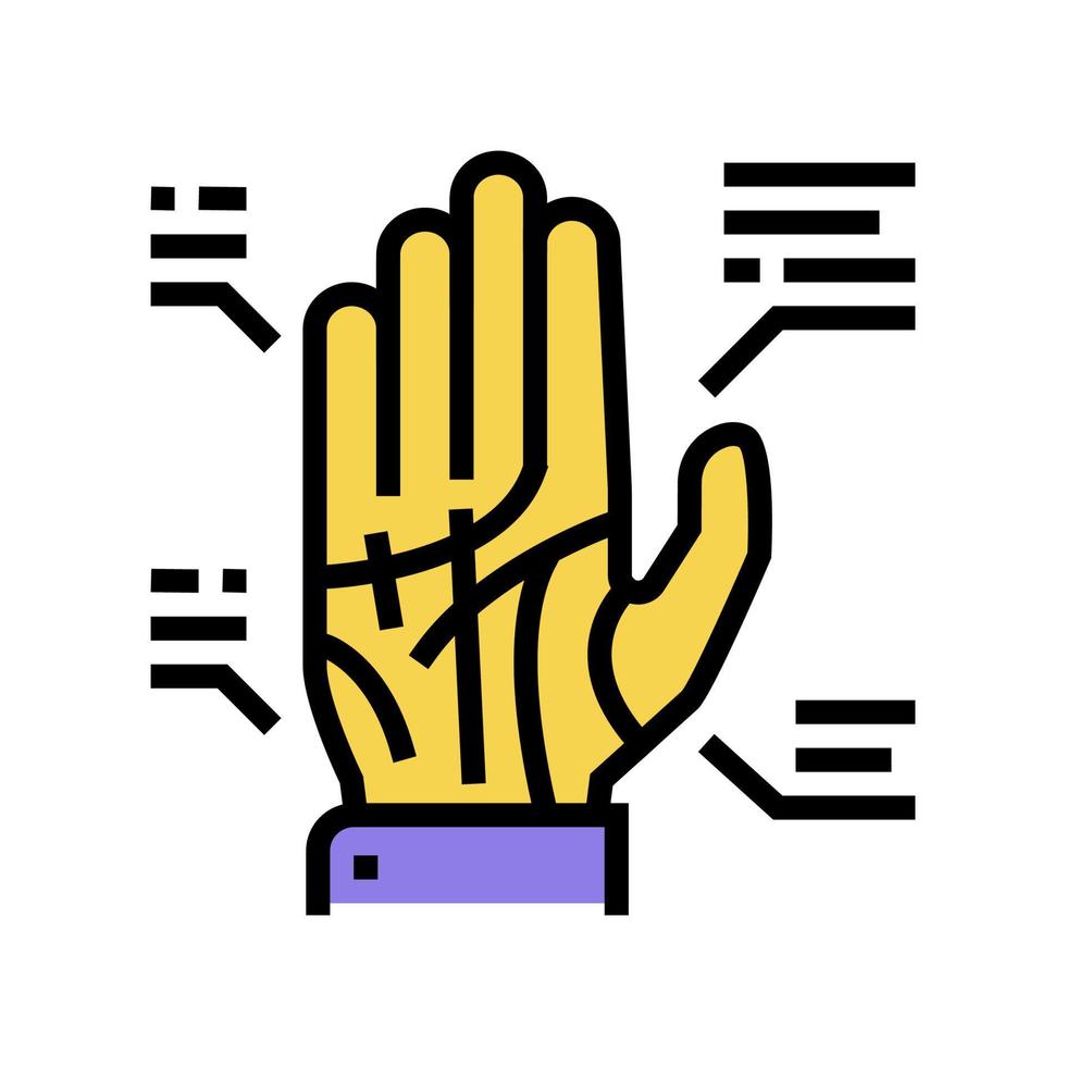 palmistry astrological color icon vector illustration