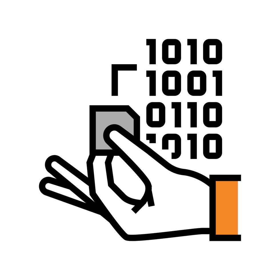 programming rfid chip color icon vector illustration