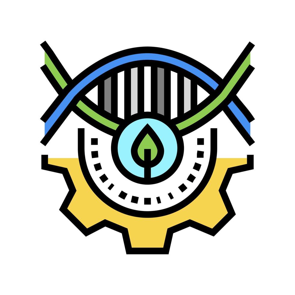 ilustración de vector de icono de color de procesamiento de biotecnología
