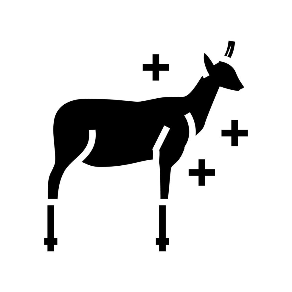 ilustración de vector de icono de glifo de animal de pezuña relleno