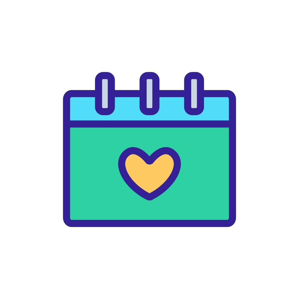 calendar with heart icon vector. Isolated contour symbol illustration vector