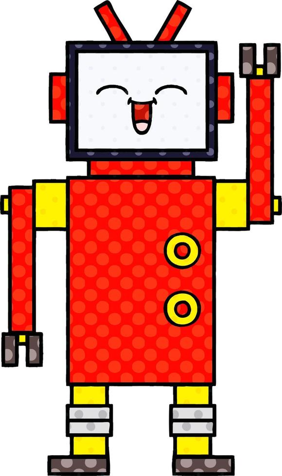 comic book style cartoon robot vector