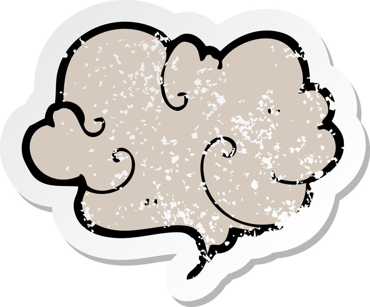 retro distressed sticker of a cartoon cloud of smoke vector