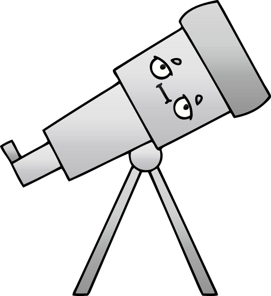 telescopio de dibujos animados sombreado degradado vector