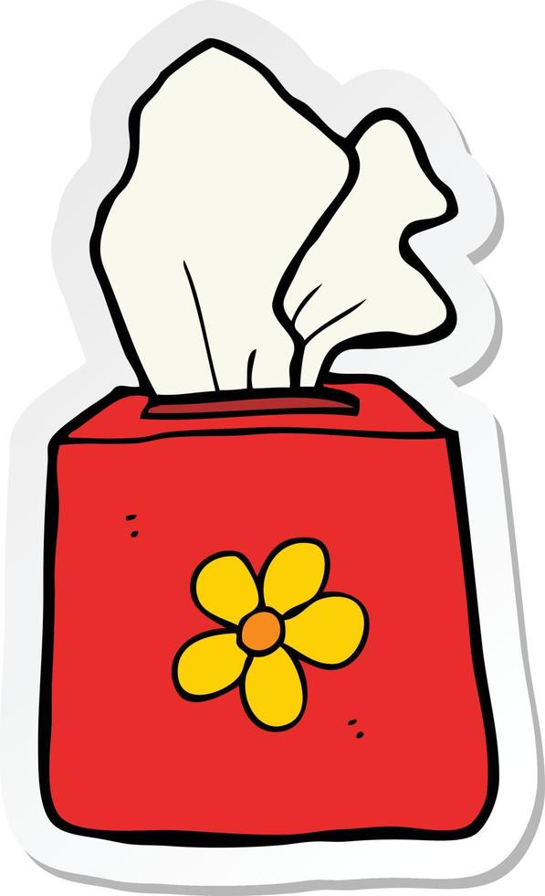 sticker of a cartoon tissue box vector
