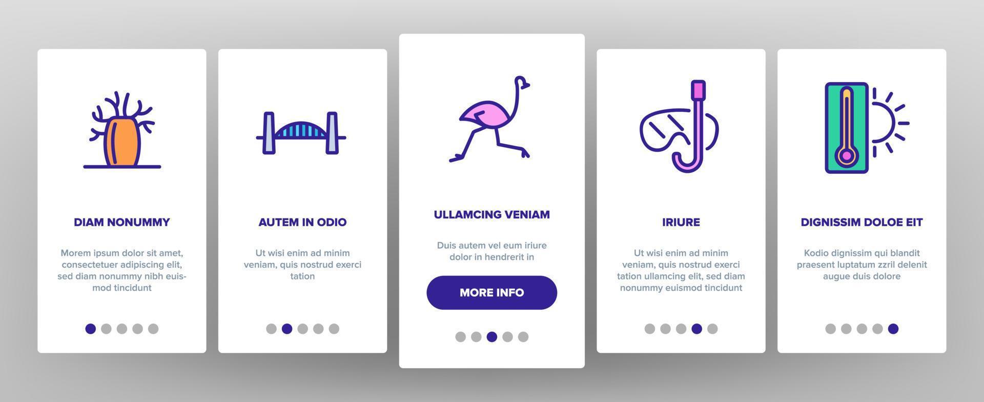 Australia Onboarding Icons Set Vector