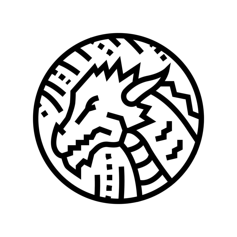 dragon chinese horoscope animal line icon vector illustration