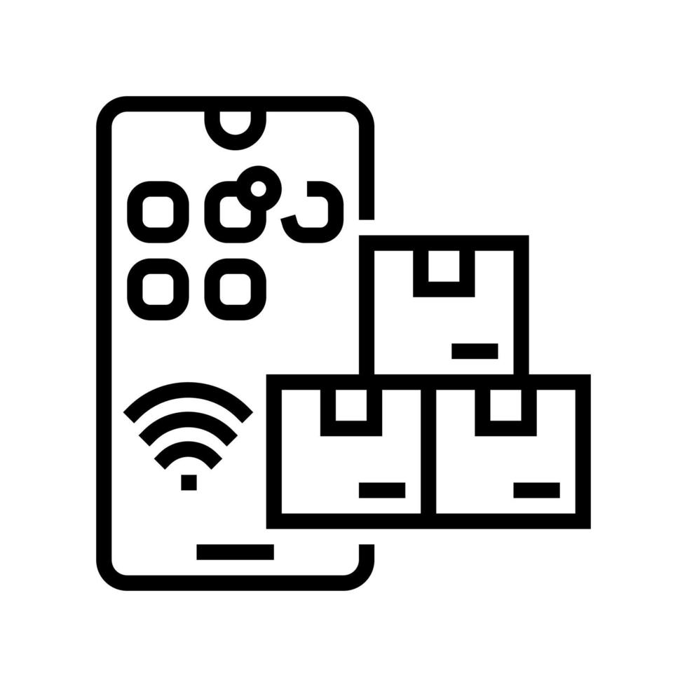 phone supply chain management line icon vector illustration